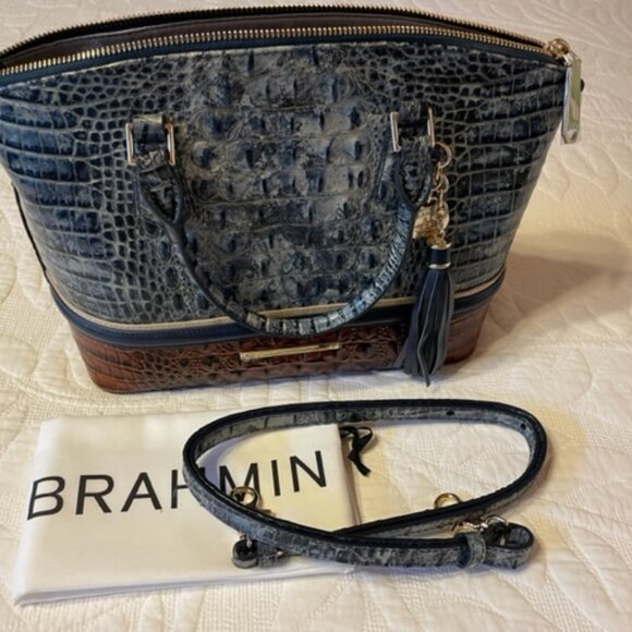 Brahmin gray, tan and black alligator purse NEW, never used - Picture 9 of 9
